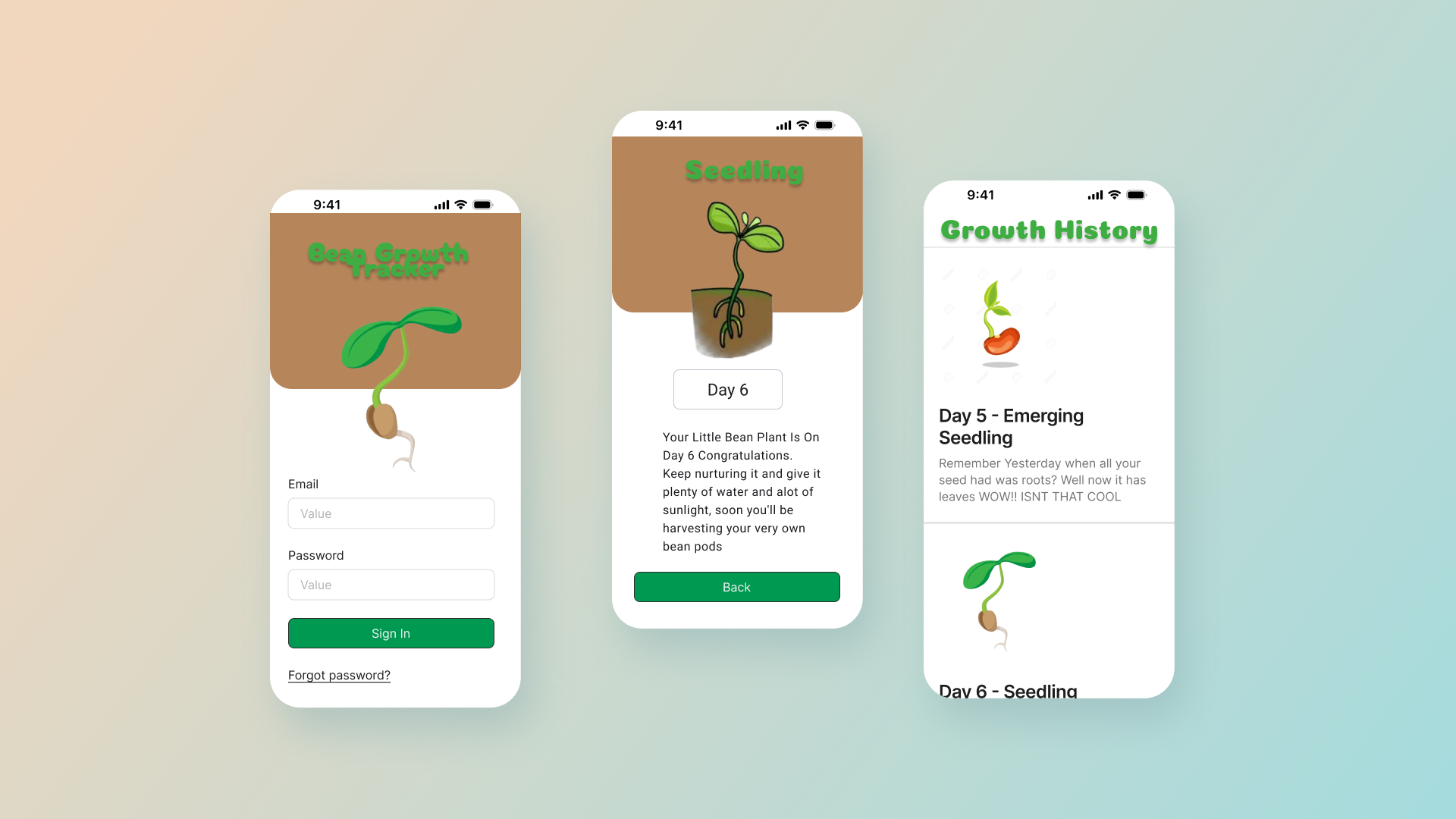 Bean Growth Tracker App